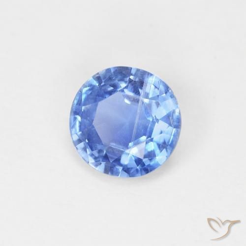 Cianita Azul oscuro medio natural de 0.75 ct, Redondo, SI