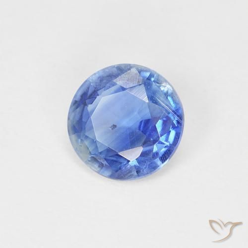 Cianita Azul oscuro medio natural de 0.85 ct, Redondo, SI