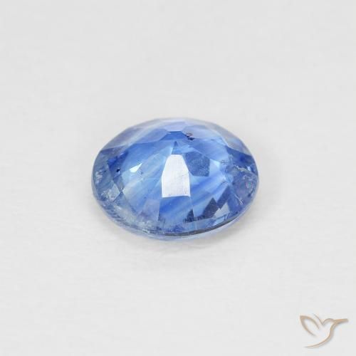 Cianita Azul oscuro medio natural de 0.85 ct, Redondo, SI