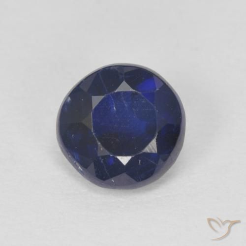 1.03ct Natural Azul oscuro Cianita, Redondo, SI
