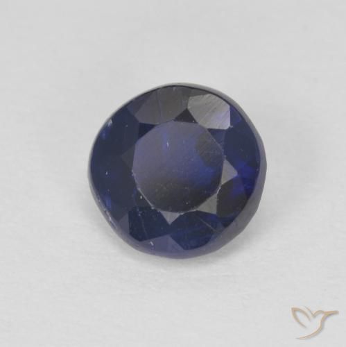 Cianita Azul oscuro natural de 1.03 ct, Redondo, SI