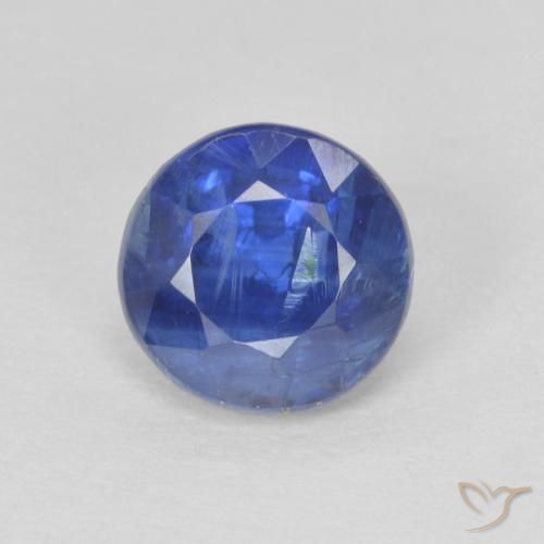 1.32ct Natural Azul oscuro cianita, Redondo, SI