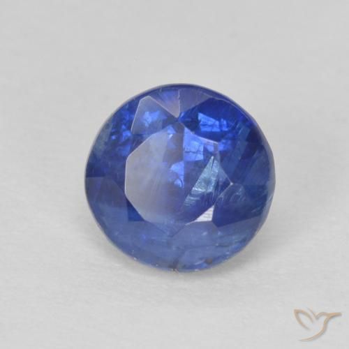 Cianita Azul oscuro natural de 1.32 ct, Redondo, SI