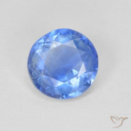 0.95ct Natural Azul marino claro cianita, Redondo, SI