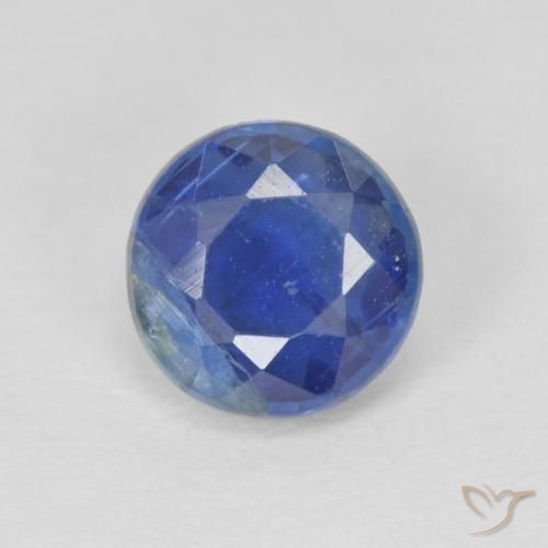 0.87ct Natural Azul marino cianita, Redondo, SI