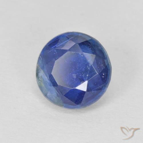 Cianita Azul marino natural de 0.87 ct, Redondo, SI