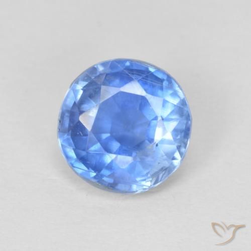 1.01ct Natural Azul marino claro Cianita, Redondo, SI
