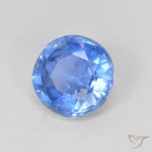 Cianita Azul marino claro natural de 1.01 ct, Redondo, SI
