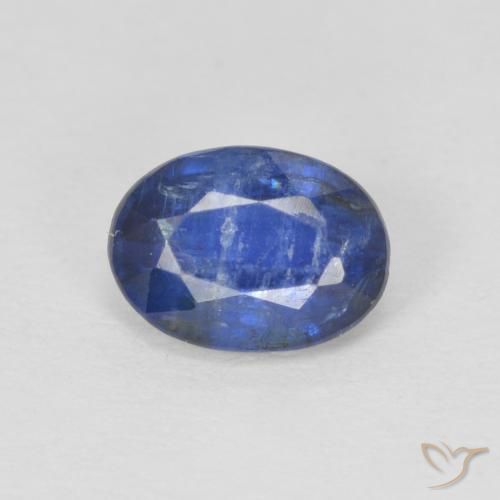 1.02ct Natural Azul oscuro cianita, Ovalada, SI