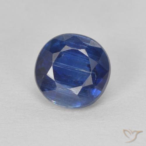 1.19ct Natural Azul oscuro Cianita, Redondo, SI