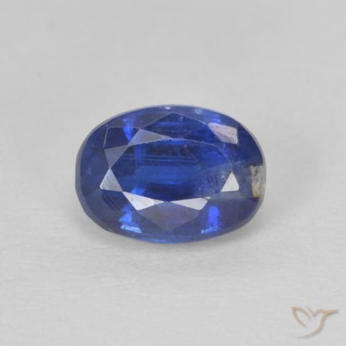 1.30ct Natural Azul oscuro cianita, Ovalada, SI