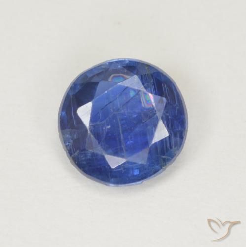 0.88ct Natural Azul oscuro Cianita, Redondo, SI