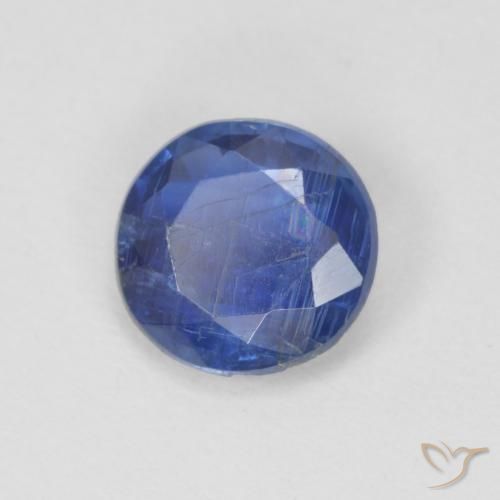 Cianita Azul oscuro natural de 0.88 ct, Redondo, SI
