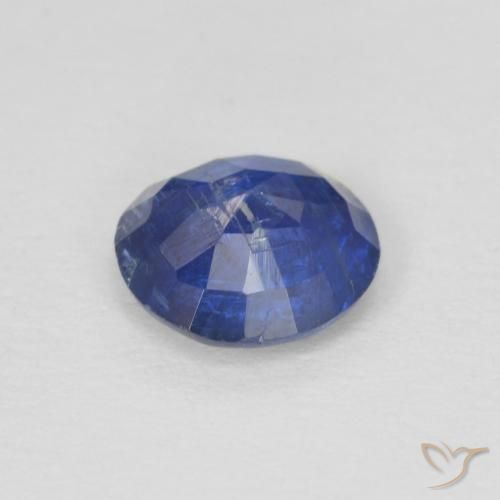 Cianita Azul oscuro natural de 0.88 ct, Redondo, SI