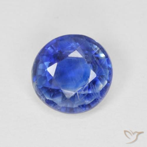 0.85ct Natural Azul oscuro Cianita, Redondo, SI