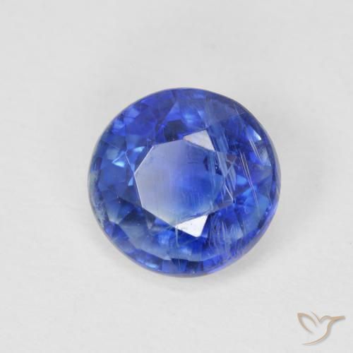 Cianita Azul oscuro natural de 0.85 ct, Redondo, SI