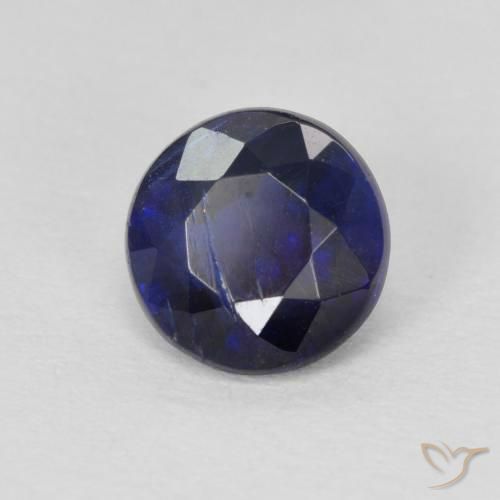 Cianita Azul oscuro natural de 0.97 ct, Redondo, SI