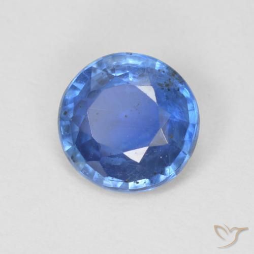 Cianita Azul marino claro natural de 0.80 ct, Redondo, SI