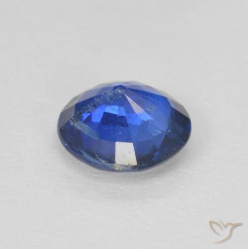 Cianita Azul marino claro natural de 0.80 ct, Redondo, SI