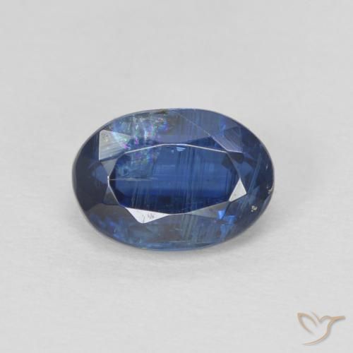 1.32ct Natural Azul oscuro cianita, Ovalada, SI