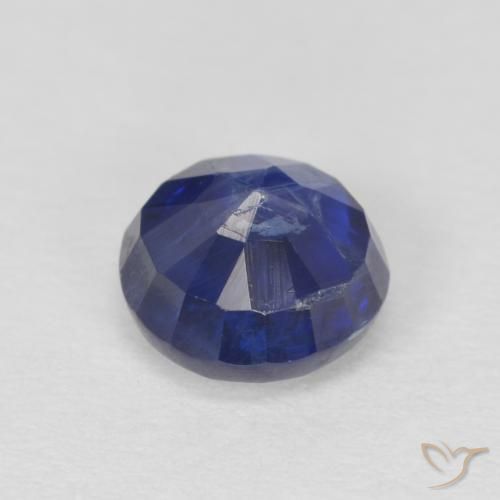 Cianita Azul oscuro natural de 1.24 ct, Redondo, SI