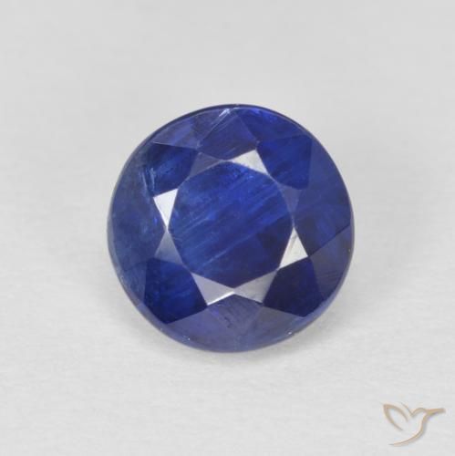 1.22ct Natural Azul oscuro Cianita, Redondo, SI