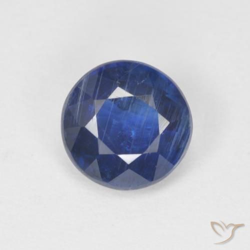 1.09ct Natural Azul oscuro cianita, Redondo, SI