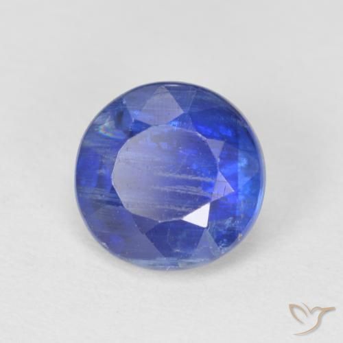 Cianita Azul intenso natural de 1.32 ct, Redondo, SI