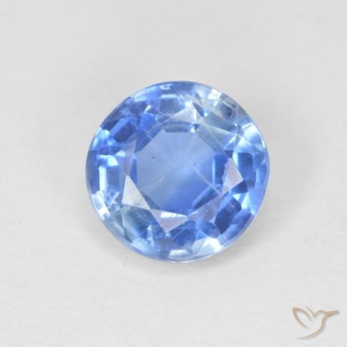 0.97ct Natural Azul marino claro Cianita, Redondo, SI
