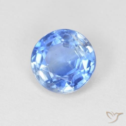 Cianita Azul marino claro natural de 0.97 ct, Redondo, SI