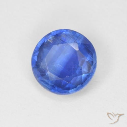 Cianita Azul real natural de 0.94 ct, Redondo, SI