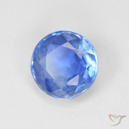 Cianita Azul marino claro natural de 1.21 ct, Redondo, SI