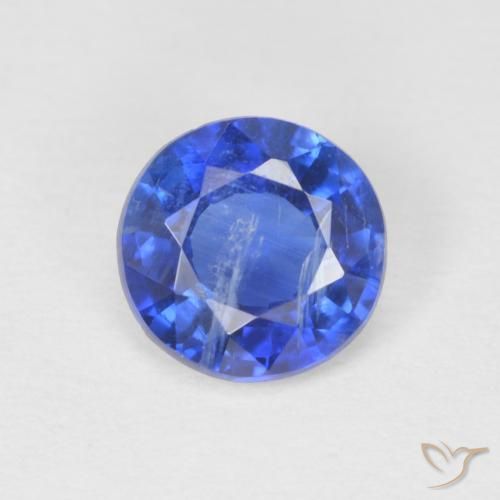 0.79ct Natural Azul real Cianita, Redondo, SI
