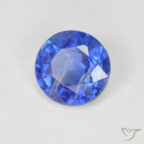 Cianita Azul real natural de 0.79 ct, Redondo, SI