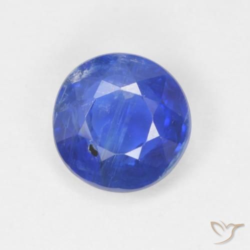 1.01ct Natural Azul vívido Cianita, Redondo, SI