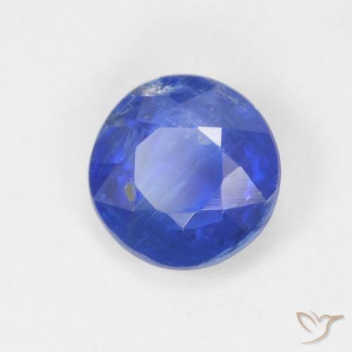 Cianita Azul vívido natural de 1.01 ct, Redondo, SI