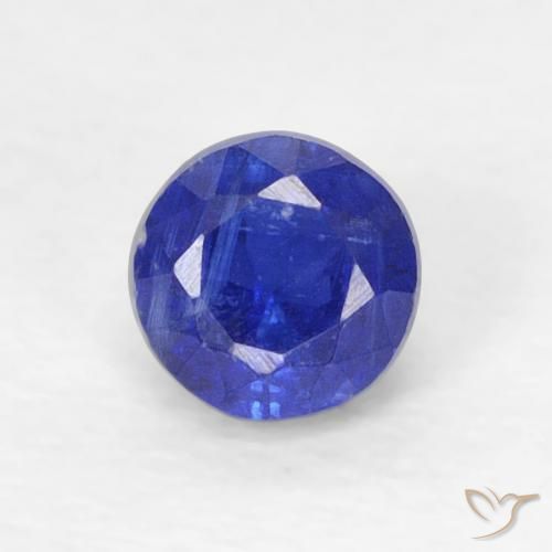 0.34ct Natural Azul marino intenso Cianita, Redondo, VVS-VS