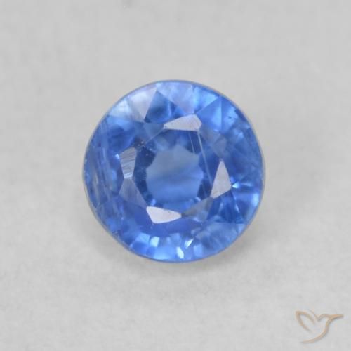 0.33ct Natural Azul marino claro Cianita, Redondo, VS-SI
