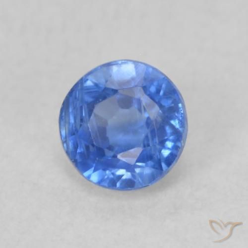 Cianita Azul marino claro natural de 0.33 ct, Redondo, VS-SI