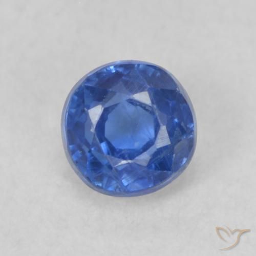 0.38ct Natural Azul marino Cianita, Redondo, VS-SI