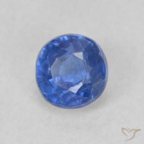 Cianita Azul marino natural de 0.38 ct, Redondo, VS-SI