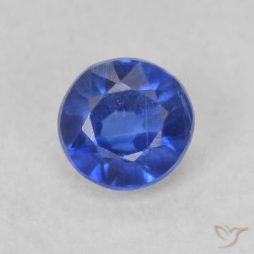 0.36ct Natural Azul oscuro Cianita, Redondo, VS