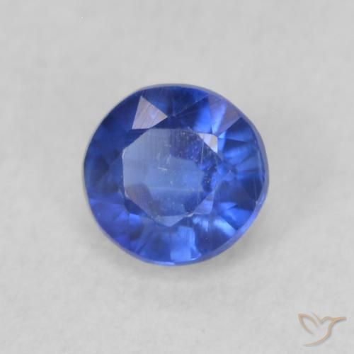 Cianita Azul oscuro natural de 0.36 ct, Redondo, VS