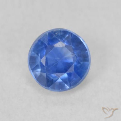 0.32ct Natural Azul medio Cianita, Redondo, VS