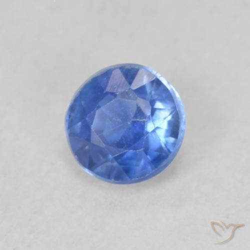 Cianita Azul medio natural de 0.32 ct, Redondo, VS