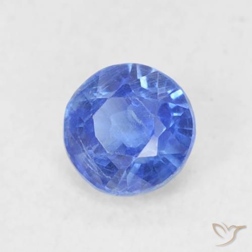 Cianita Azul marino claro natural de 0.30 ct, Redondo, VS