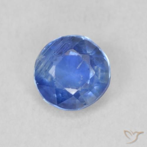 0.28ct Natural Azul oscuro Cianita, Redondo, VS