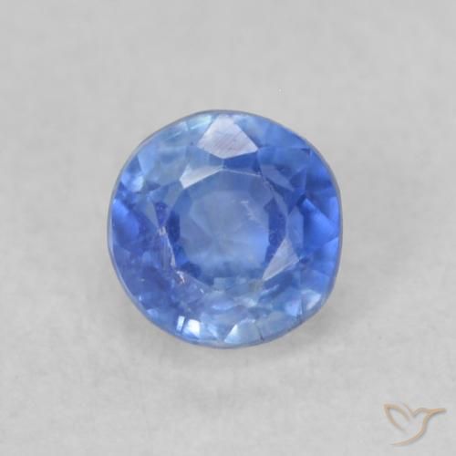 0.33ct Natural Azul marino claro cianita, Redondo, VS