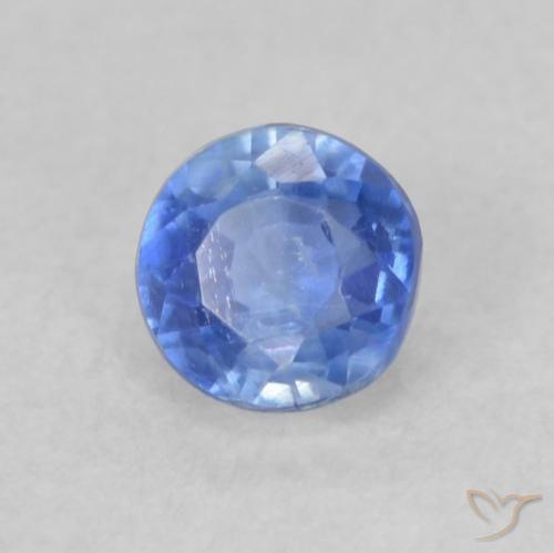 Cianita Azul marino claro natural de 0.33 ct, Redondo, VS