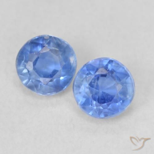 Gemas de Cianita Azul marino claro natural de 0.60 ct, Redondo, VS-SI